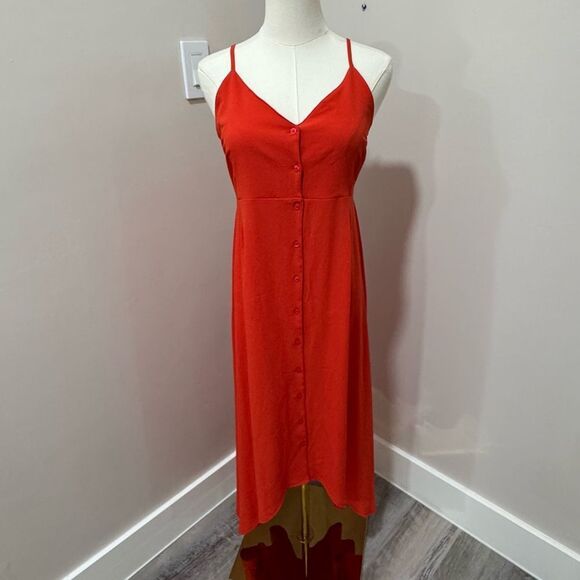 ASOS maternity‎ Red Button Up Sleeveless Dress Size 4 NWT - Picture 2 of 8